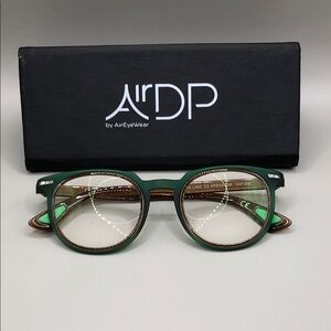 AIRDP Glasses MOD. LINO C3 Lightweight 47-22-135 Green Brown Contrast Italy.